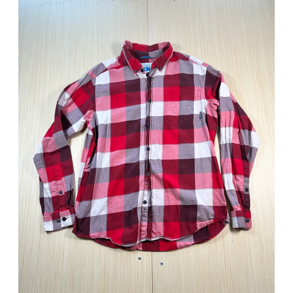 Columbia Sportswear Shirt Mens Medium Multicolor Tartan Plaid Button Down Rugged